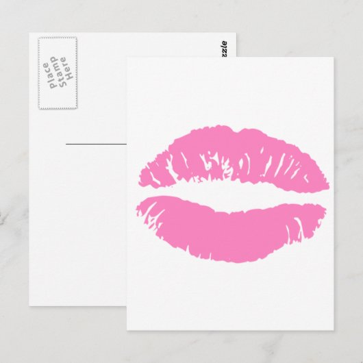 キス口唇口紅 ポストカード (正面/裏面)