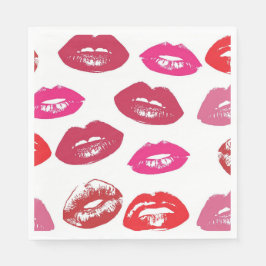 キス可能な唇キスをする(唇、赤、ピンク) スタンダードランチョンナプキン