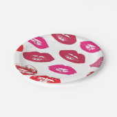キス可能な唇キスをする（唇、赤、ピンク） ペーパープレート (アングル)
