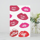 キス可能な唇キスをする(唇、赤、ピンク) 便箋 (スタンド正面)