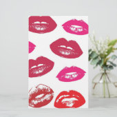 キス可能な唇キスをする（唇、赤、ピンク） 便箋 (スタンド正面)