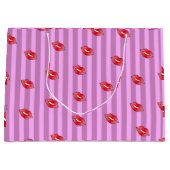 キス唇パターン ラージペーパーバッグ (正面)