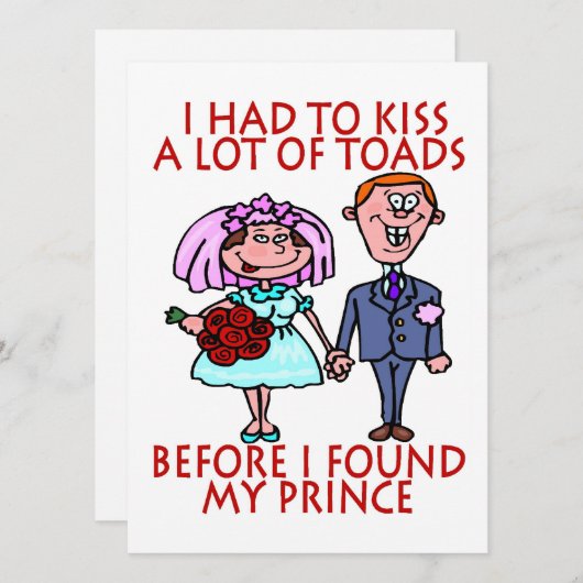 キス多くのヒキガエルの結婚式の招待 招待状 (正面/裏面)