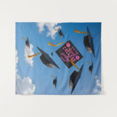 キス大学さようなら卒業キャップバックドロップ タペストリー (正面(横))