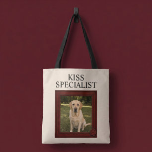 キス専門の犬の写真入りカスタムグッズ トートバッグ