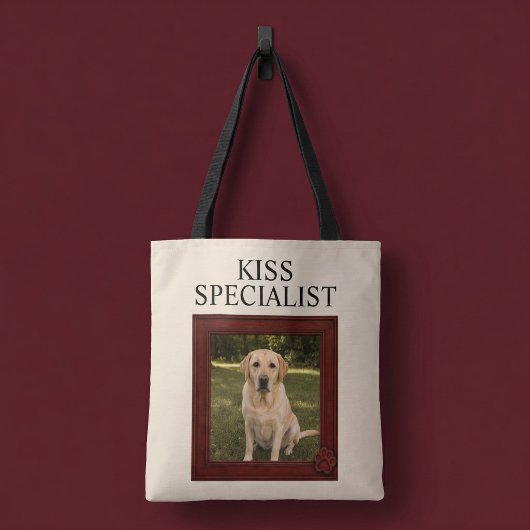 キス専門の犬の写真入りカスタムグッズ トートバッグ