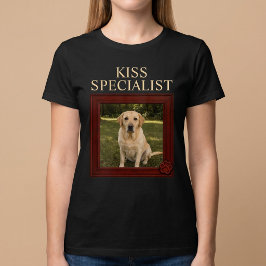 キス専門の犬の写真入りカスタムグッズ Tシャツ