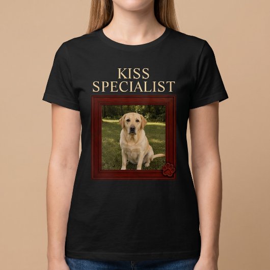 キス専門の犬の写真入りカスタムグッズ Tシャツ