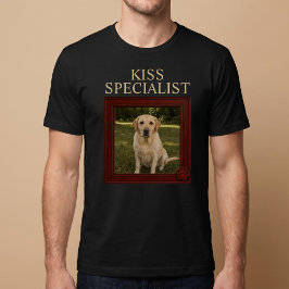 キス専門の犬の写真入りカスタムTシャツ Tシャツ