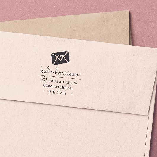 キス差出人住所印で封じる セルフインキングスタンプ