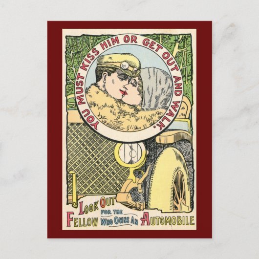 キス彼またはロマンスを取得1915ヴィンテージ ポストカード (正面)