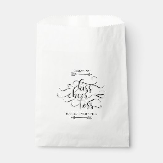 キス応援トス結婚 – の通路出口花びら投げ フェイバーバッグ (正面)