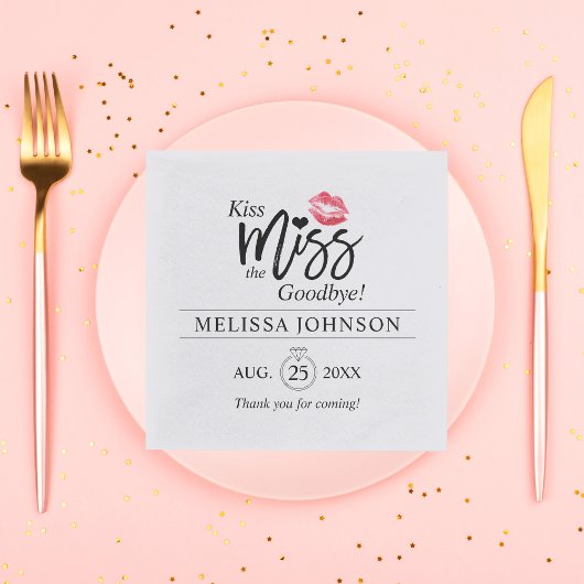 キス恋しく思さよならリングや輪ブライダルシャワーバチェロレッテ スタンダードカクテルナプキン