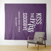 キス恋しく思グッドパープルブライダルシャワー背景 タペストリー (インサイチュ(横))