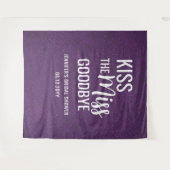 キス恋しく思グッドパープルブライダルシャワー背景 タペストリー (正面(横))