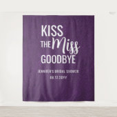 キス恋しく思グッドパープルブライダルシャワー背景 タペストリー (正面)