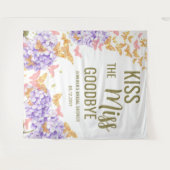 キス恋しく思バタフライガーデンブライダルシャワー背景 タペストリー (正面(横))