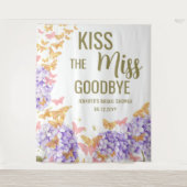 キス恋しく思バタフライガーデンブライダルシャワー背景 タペストリー (正面)