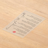 キス恋しく思夜の別れの旅程 アクリル招待状 (レイダウン)