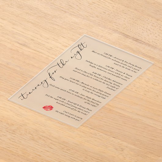 キス恋しく思夜の別れの旅程 アクリル招待状 (レイダウン)