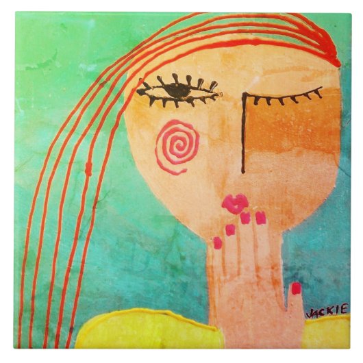 キス抽象芸術ポートレート タイル (正面)