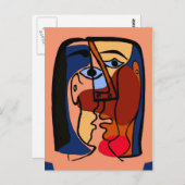 キス抽象芸術 ポストカード (正面/裏面)