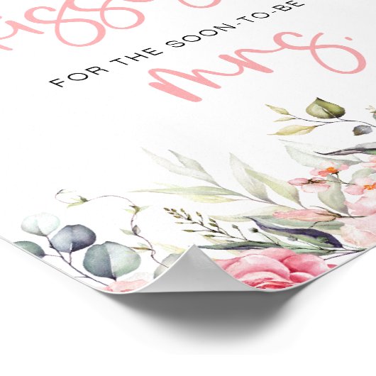 キス数赤面フローラブライダルシャワーゲーム ポスター (角)