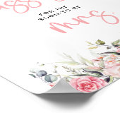 キス数赤面フローラブライダルシャワー記号 ポスター (角)