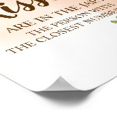 キス数 |ブルゴーニュブライダルシャワーゲームサイン ポスター (角)