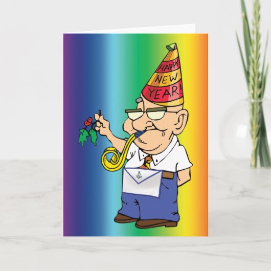 キス新年の石大工の シーズンカード (正面)