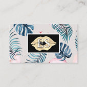キス染色 |モノグラム |パームトロピカル葉 名刺 (正面)