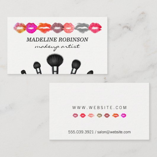 キス染色 | 組み合わせメイクアップブラシ 名刺 (正面/裏面)