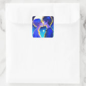 キス満月アニメカップルの下 スクエアシール (バッグ)