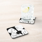 キス白黒モノクロアートデコレトロ コースター (右側)