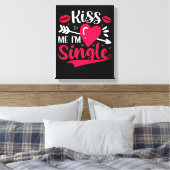 キス私かわいいバ独身のレンタイン キャンバスプリント (インサイチュ (寝室))