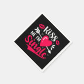 キス私かわいいバ独身のレンタイン スタンダードカクテルナプキン (角)
