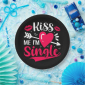 キス私かわいいバ独身のレンタイン ペーパープレート (パーティー)