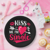 キス私かわいいバ独身のレンタイン ペーパープレート (パーティー)