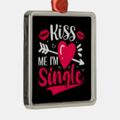キス私かわいいバ独身のレンタイン メタルオーナメント (右)