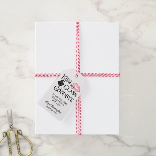 キス私のクラスさよならおもしろい卒業ありがとう ギフトタグ (より糸付き)
