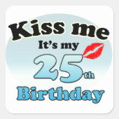 キス私の25誕生日 スクエアシール (正面)