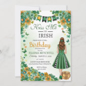 キス私はアイリッシュガールグリーンドレスセントパトリック 招待状 (正面)