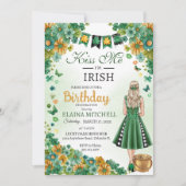 キス私はアイリッシュガールグリーンドレスSt.パトリックのI 招待状 (正面)