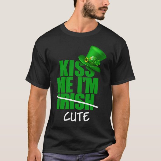 キス私はアイルランド人ではない可愛いSt patricks day Tシャツ (正面)
