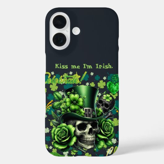 "キス私はアイルランド人"スカルiPhoneケース – マテのケース Case-Mate iPhoneケース (裏面)