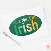 キス私はアイルランド国旗の色とアイルランド 楕円形シール (封筒)