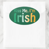 キス私はアイルランド国旗の色とアイルランド 楕円形シール (バッグ)