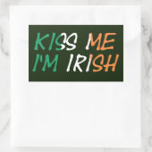 キス私はアイルランド国旗stkcntにオーバーレイされたアイルランド人である 長方形シール (バッグ)