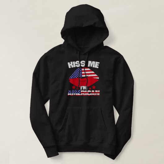 キス私はアメリカ独立記念日7月4日 パーカ (デザイン正面)