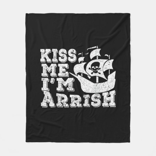 キス私はアリッシュ海賊船St Patrick飲む フリースブランケット (正面)